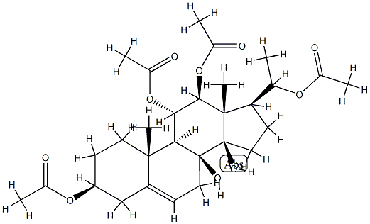 Pregn-5-ene-3β,8,11α,12β,14β,20-hexol 3,11,12,20-tetraacetate structure