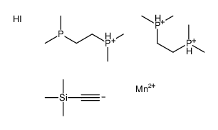 2-dimethylphosphaniumylethyl(dimethyl)phosphanium,ethynyl(trimethyl)silane,iodomanganese(1+) Structure