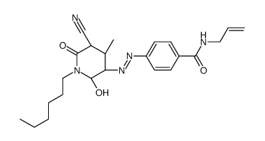 5-[4-(N-Allylcarbamoyl)phenylazo]-3-cyano-1-hexyl-6-hydroxy-4-methyl-2(1H)-pyridone Structure