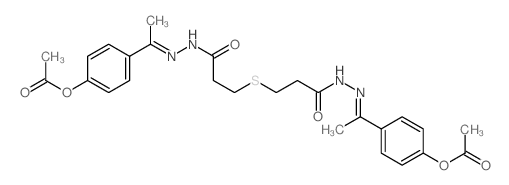 [4-[N-[3-[2-[[1-(4-acetyloxyphenyl)ethylideneamino]carbamoyl]ethylsulfanyl]propanoylamino]-C-methyl-carbonimidoyl]phenyl] acetate structure