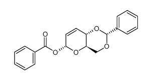 1-O-benzoyl-4,6-O-benzylidene-2,3-dideoxy-α-D-erythro-hex-2-enopyranose结构式