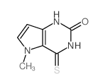 9-methyl-2-sulfanylidene-3,5,9-triazabicyclo[4.3.0]nona-7,10-dien-4-one结构式