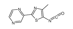 Pyrazine, (5-isocyanato-4-methyl-2-thiazolyl)- (9CI) structure