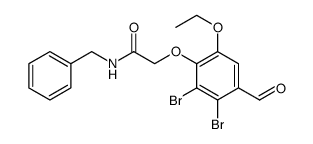 Acetamide, 2-(2,3-dibromo-6-ethoxy-4-formylphenoxy)-N-(phenylmethyl) Structure