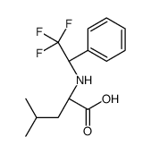 (2S)-4-methyl-2-[(2,2,2-trifluoro-1-phenylethyl)amino]pentanoic acid结构式