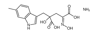 4-[3-(6-methylindolyl)methyl]-4-hydroxy-2-hydroxyimino-glutalic acid ammonium salt Structure