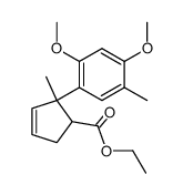 ethyl 2-(2,4-dimethoxy-5-methylphenyl)-2-methylcyclopent-3-ene-1-carboxylate结构式