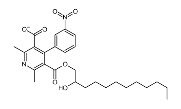 5-(2-hydroxydodecoxycarbonyl)-2,6-dimethyl-4-(3-nitrophenyl)pyridine-3-carboxylate结构式