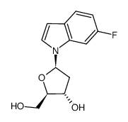 1-(2'-deoxy-β-D-erythro-pentofuranosyl)-6-fluoroindole Structure