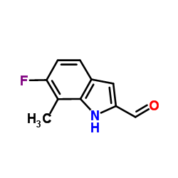 6-Fluoro-7-methyl-1H-indole-2-carbaldehyde结构式