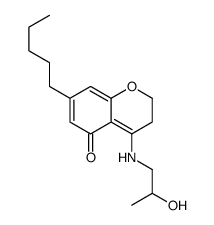4-(2-hydroxypropylamino)-7-pentyl-2,3-dihydrochromen-5-one结构式