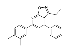 6-(3,4-dimethylphenyl)-3-ethyl-4-phenyl-[1,2]oxazolo[5,4-b]pyridine结构式