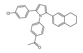 1-[4-[2-(4-chlorophenyl)-5-(5,6,7,8-tetrahydronaphthalen-2-yl)pyrrol-1-yl]phenyl]ethanone结构式