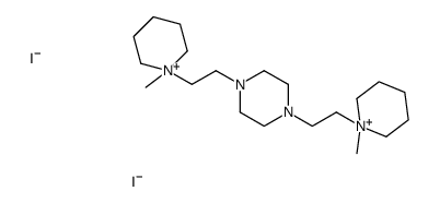 1,4-bis[2-(1-methylpiperidin-1-ium-1-yl)ethyl]piperazine,diiodide Structure