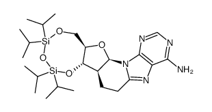 3',5'-O-(tetraisopropyldisiloxane-1,3-diyl)-2'-deoxy-8,2'-ethanoadenosine结构式