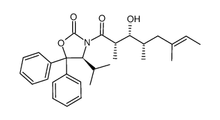 (S)-3-((2S,3R,4S,E)-3-hydroxy-2,4,6-trimethyloct-6-enoyl)-4-isopropyl-5,5-diphenyloxazolidin-2-one结构式