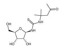 3-[(2R,3R,4R,5R)-3,4-dihydroxy-5-(hydroxymethyl)oxolan-2-yl]-1-(2-meth yl-4-oxo-pentan-2-yl)thiourea结构式