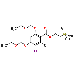 2-(Trimethylsilyl)ethyl 3-chloro-4,6-bis(ethoxymethoxy)-2-methylbenzoate Structure