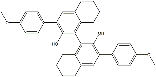 (S)-3,3'-双(4-甲氧基苯基)-5,5',6,6',7,7',8,8'-八氢-1,1'-联萘酚结构式