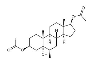 3β.17β-diacetoxy-6β-methyl-5α-androstanol-(5) Structure