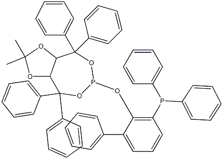 6-(3-diphenylphosphanylbiphenyl-2-yloxy)-2,2-dimethyl-4,4,8,8-tetraphenyltetrahydro-[1,3]dioxolo[4,5-e][1,3,2]dioxaphosphepine Structure