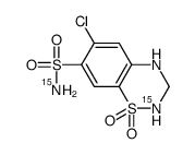 6-chloro-1,1-dioxo-3,4-dihydro-2H-1λ6,2,4-benzothiadiazine-7-sulfonamide结构式