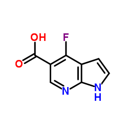 4-氟-1H-吡咯并[2,3-b]吡啶-5-羧酸结构式
