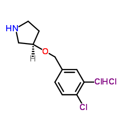 (R)-3-(3,4-Dichloro-benzyloxy)-pyrrolidine hydrochloride Structure