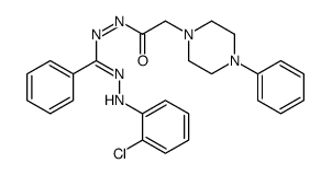 N-[(E)-N-(2-chloroanilino)-C-phenylcarbonimidoyl]imino-2-(4-phenylpiperazin-1-yl)acetamide Structure