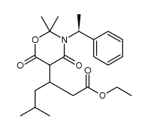 ethyl 3-[2,2-dimethyl-4,6-dioxo-3-[(1S)-1-phenylethyl]-1,3-oxazinan-5-yl]-5-methyl-hexanoate结构式
