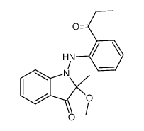 1-(2-propionylphenylamino)-2-methyl-2-methoxyindolin-3-one结构式