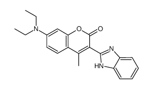 3-(2-benzimidazolyl)-4-methyl-7-diethylamino-2H-benzopyran-2-one Structure