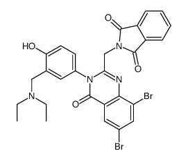 2-[[6,8-dibromo-3-[3-(diethylaminomethyl)-4-hydroxyphenyl]-4-oxoquinazolin-2-yl]methyl]isoindole-1,3-dione Structure