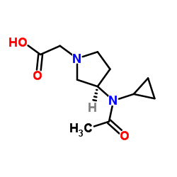 {(3R)-3-[Acetyl(cyclopropyl)amino]-1-pyrrolidinyl}acetic acid Structure