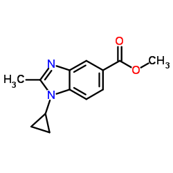 Methyl 1-cyclopropyl-2-methyl-1H-benzimidazole-5-carboxylate结构式