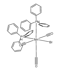 manganese(Br)(P(phenyl)3)2(carbonyl)3 Structure