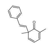 2,6-dimethyl-6-[(E)-styryl]cyclohexa-2,4-dienone结构式