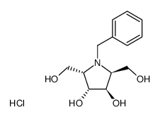 (2S,3R,4R,5S)-1-benzyl-2,5-bis(hydroxymethyl)pyrrolidine-3,4-diol hydrochloride结构式