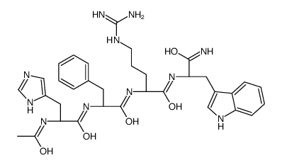 (2S)-2-[[(2R)-2-[[(2S)-2-acetamido-3-(1H-imidazol-5-yl)propanoyl]amino]-3-phenylpropanoyl]amino]-N-[(2S)-1-amino-3-(1H-indol-3-yl)-1-oxopropan-2-yl]-5-(diaminomethylideneamino)pentanamide结构式