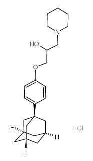 1-[4-(1-金刚烷)苯氧基]-3-哌啶丙烷-2-醇 盐酸盐结构式