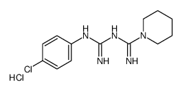 N-((p-Chlorophenyl)amidino)-1-piperidinecarboxamidine hydrochloride structure