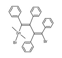 [4-Brom-1,2,3,4-tetraphenyl-cis,cis-butadien-(1,3)-yl]-dimethylzinnbromid Structure