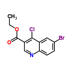 乙基6-溴-4-氯喹啉-3-羧酸酯结构式