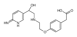 2-[4-[2-[[(2R)-2-(6-aminopyridin-3-yl)-2-hydroxyethyl]amino]ethoxy]phenyl]acetic acid Structure