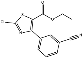 2-chloro-4-(3-cyanophenyl)-5-thiazolecarboxylic acid ethyl ester Structure