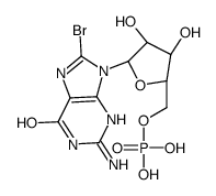 [(2R,3S,4R,5R)-5-(2-amino-8-bromo-6-oxo-3H-purin-9-yl)-3,4-dihydroxyoxolan-2-yl]methyl dihydrogen phosphate结构式