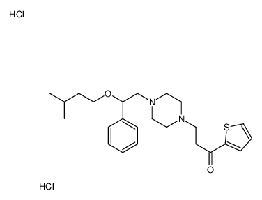 3-[4-[2-(3-methylbutoxy)-2-phenylethyl]piperazin-1-yl]-1-thiophen-2-ylpropan-1-one,dihydrochloride结构式