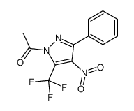 1-[4-nitro-3-phenyl-5-(trifluoromethyl)pyrazol-1-yl]ethanone结构式