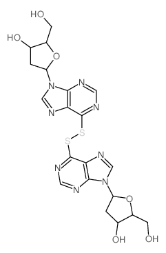 9H-Purine,6,6'-dithiobis[9-(2-deoxy-a-D-erythro-pentofuranosyl)-(8CI,9CI)结构式