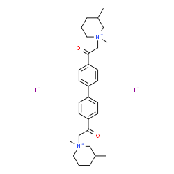 3-Pipecolinium, (4,4'-biphenylylenebis(2-oxoethylene))bis(1-methyl-, diiodide structure